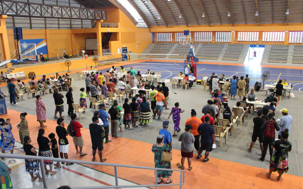 Marshall Islanders lined up at the national gymnasium in Majuro to collect their quarterly universal basic income payment