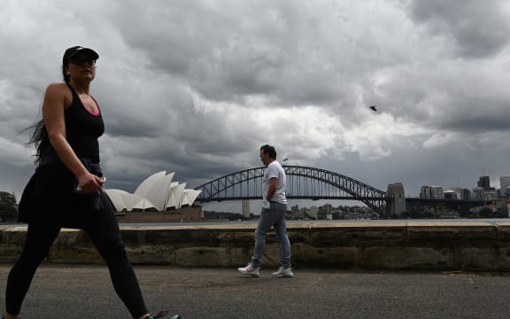 Residents are out for exercise along the Sydney Harbour on September 13, 2021 after some relaxations in the Covid-19 pandemic restrictions by the New South Wales state.