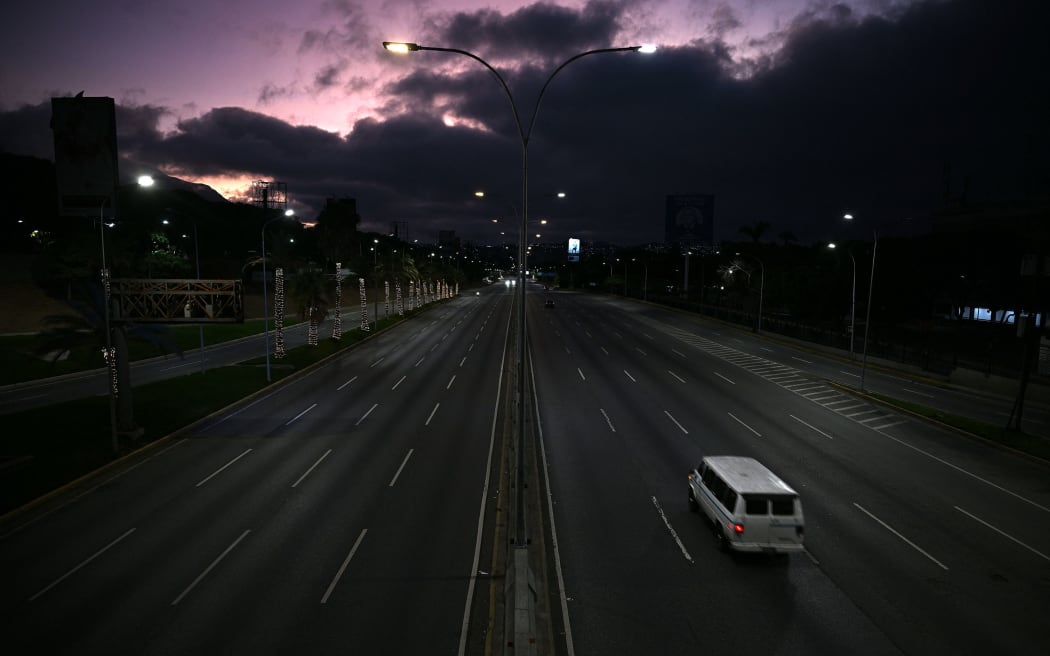 View of an empty street in Caracas, on January 4, 2026, a day after Venezuela's president Nicolas Maduro was captured in a US strike.
Mandatory Credit:	Federico Parra/AFP/Getty Images via CNN Newsource
