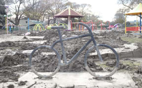 Heavy machinery is being used to clear silt from the Kowhai Park playground and miniature railway.
