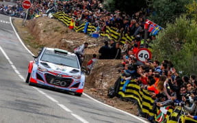 The Hyundai of Hayden Paddon on the Rally of Spain, 2015.