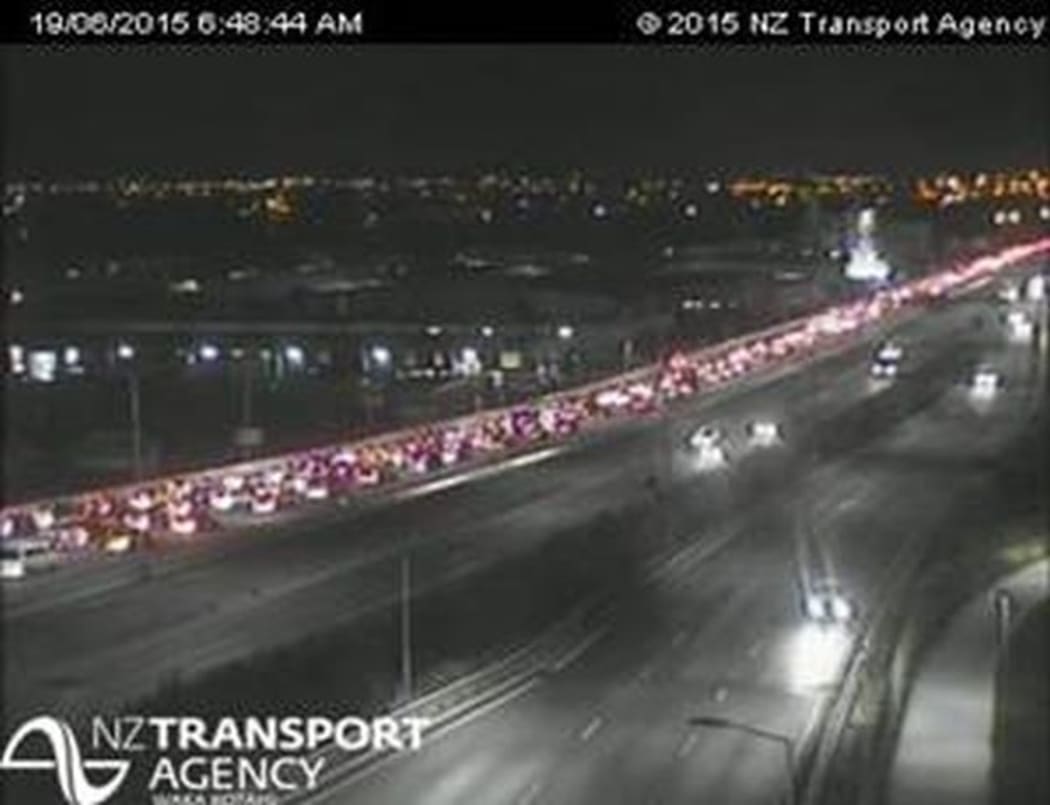 Auckland's northwestern motorway at 6.48am on 19 June.