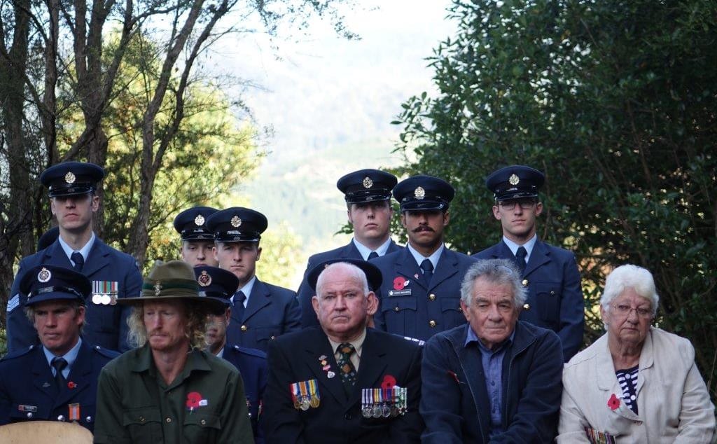 A sombre moment at the Rai Valley memorial service on Anzac Day 2016.