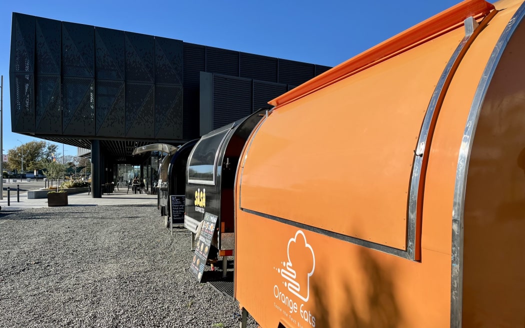 The food truck owners like parking up in the space next to Blenheim’s new library and art gallery, Te Kahu o Waipuna.