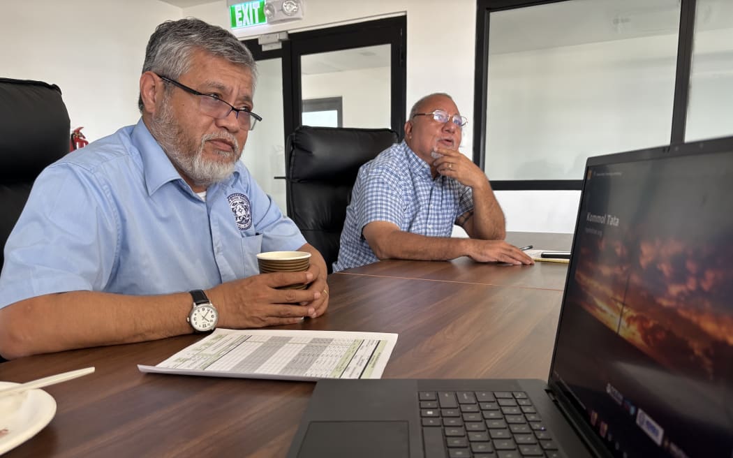 Marshall Islands Marine Resources Authority director Glen Joseph, left, and Minister of Natural Resources and Commerce Tony Muller head the fisheries sector in the Marshall Islands.