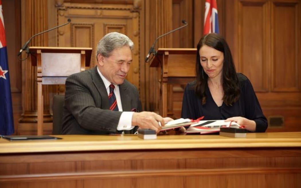 Winston Peters and Jacinda Ardern
