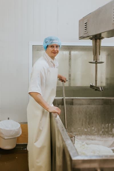Whitestone Cheese Co's head cheesemaker Jonathan Emerson.