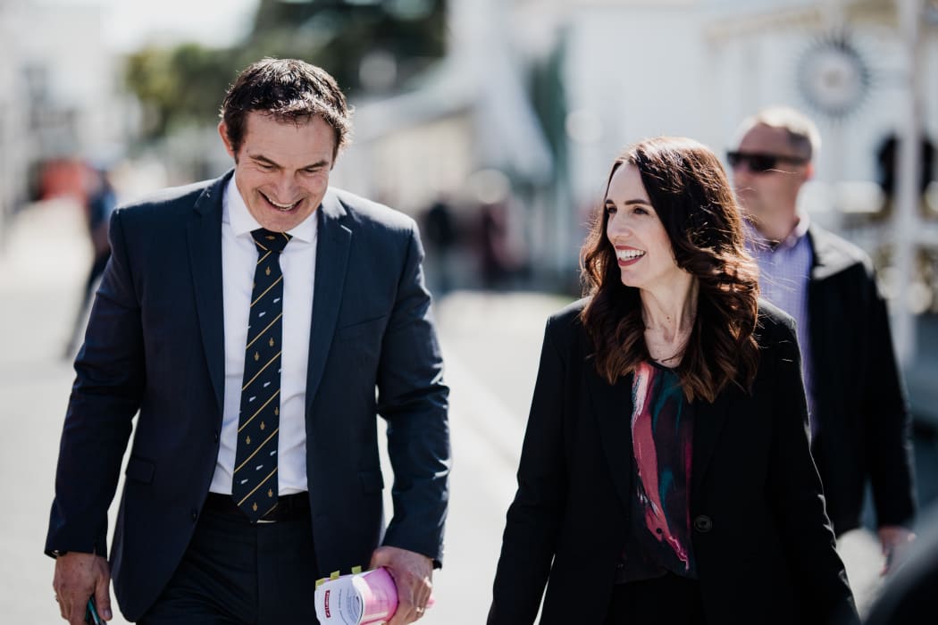 Labour Party leader Jacinda Ardern unveiled a package of policies alongside Small Business spokesperson Stuart Nash in Tauranga on 8 September, 2020.