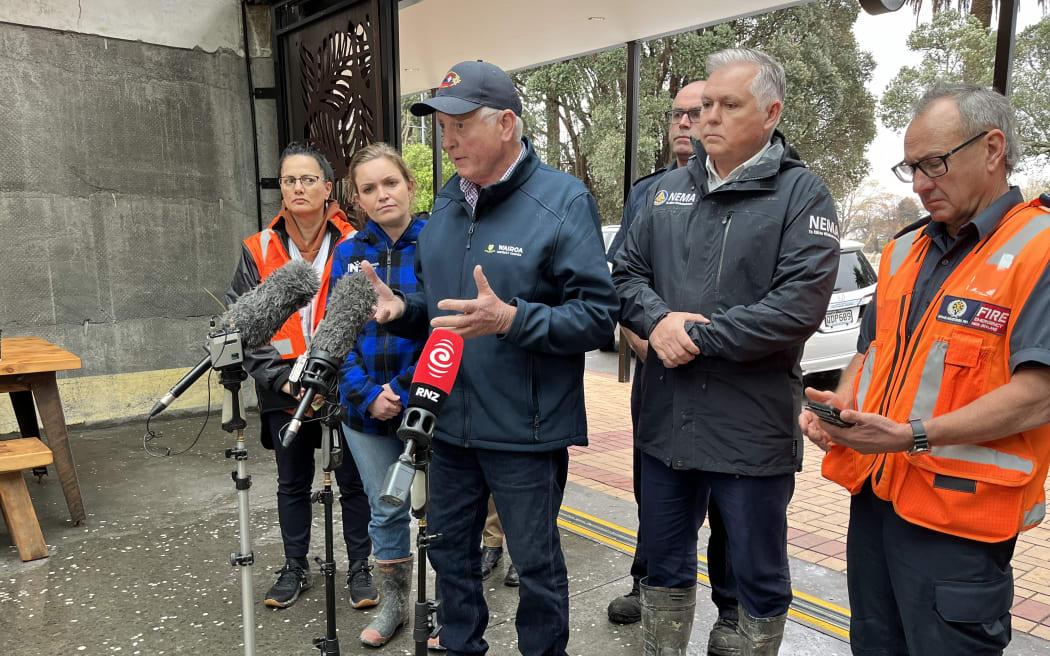Emergency Management Minister Mark Mitchell and Wairoa mayor Craig Little give an update on the situation in Wairoa following another flooding event.