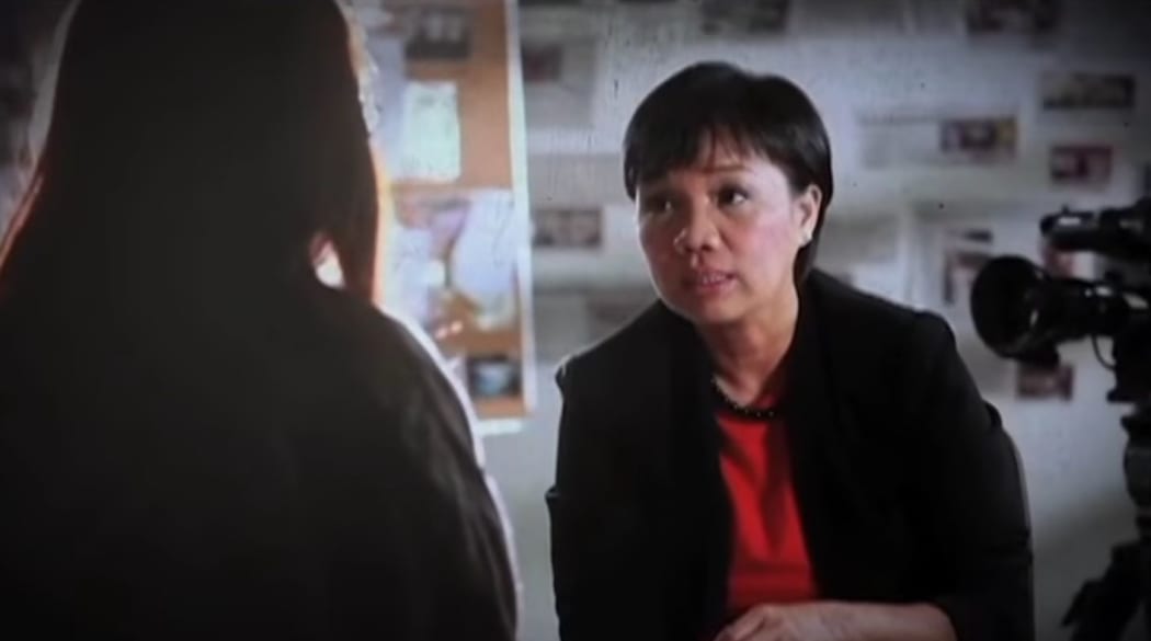 Malou Manghas on her documentary show ID on GMA News TV in the Philpppines.