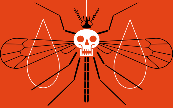 Stylised illustration of Aedes mosquito