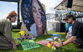 A remembrance event for Breonna Taylor in Louisville on the day she would have turned 28, on 5 June last year.
