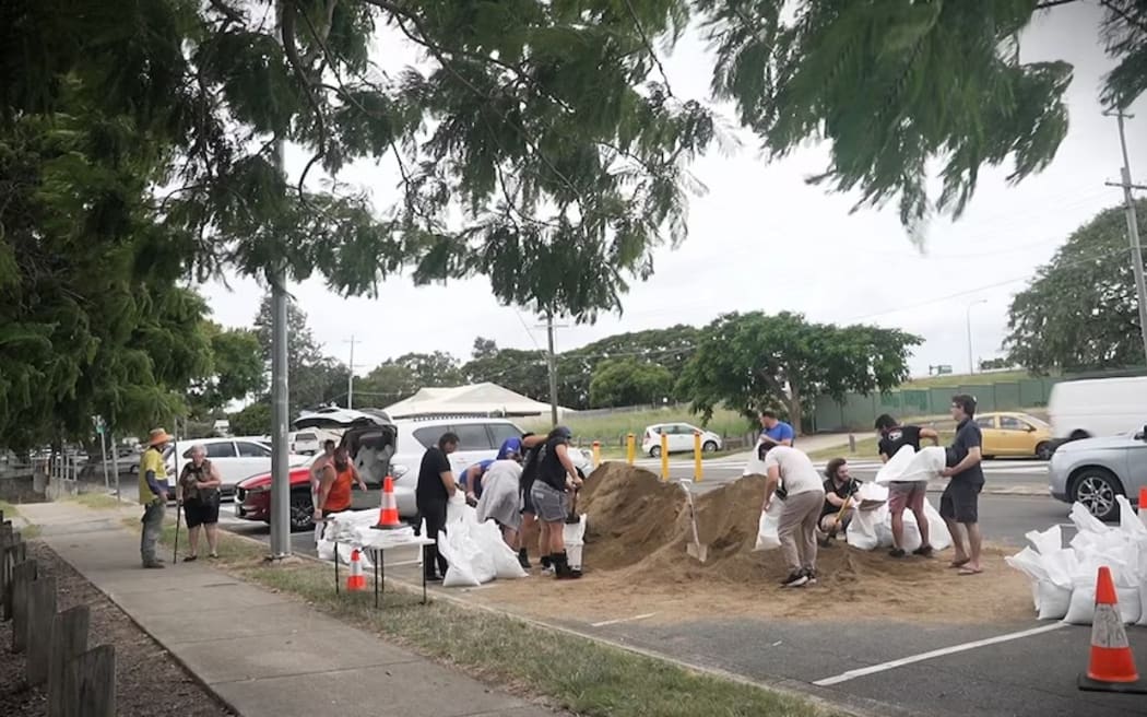 Dozens of residents visited a pop-up sandbag station in Goodna on Wednesday.