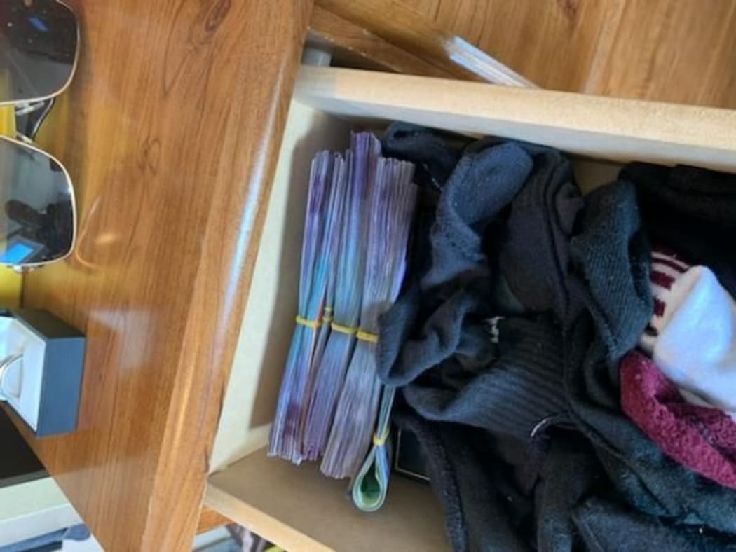 Cash recovered by Police during the arrests of Mongols gang members in Bay of Plenty.