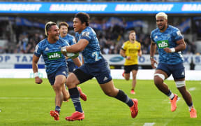 Celeb Clarke scores a try.
Blues v Hurricanes. Super Rugby Aotearoa. Eden Park, Auckland, New Zealand. Sunday 14 June 2020 Â© Copyright Photo: Andrew Cornaga / www.Photosport.nz