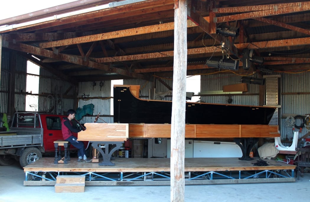 Adrian Mann playing the Alexander piano