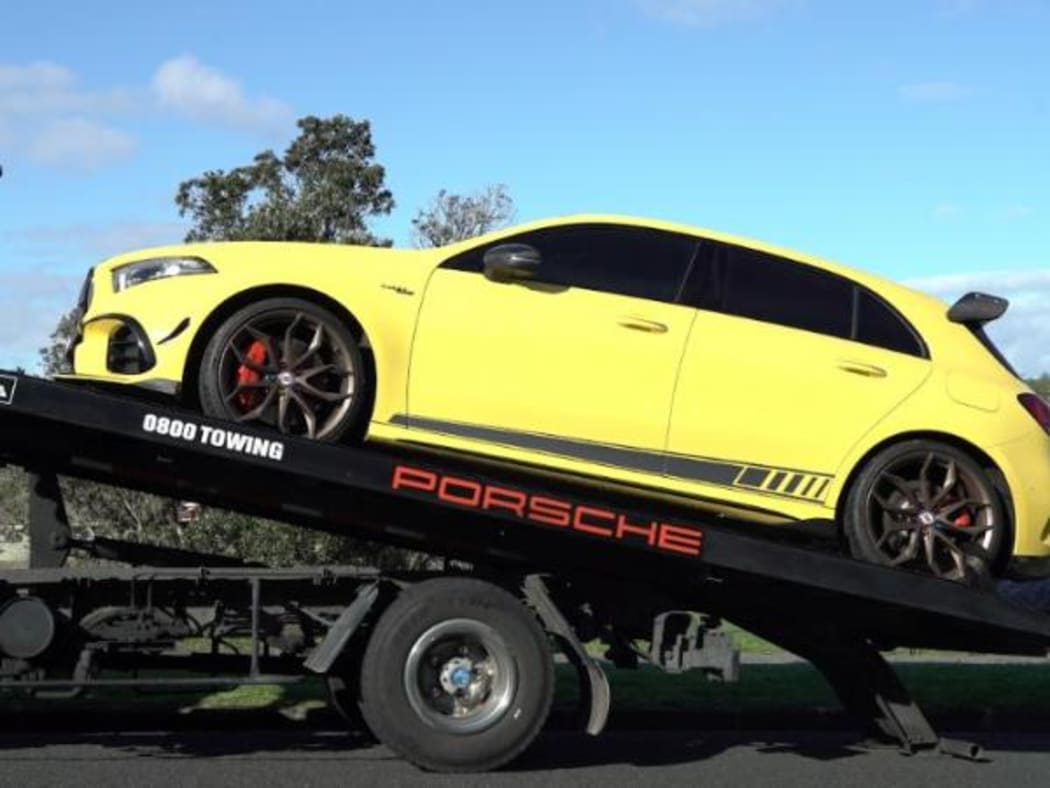 One of the cars seized by police in the operation.