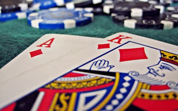 A blackjack hand at the casino