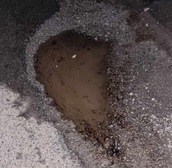 The pothole on State Highway 5.