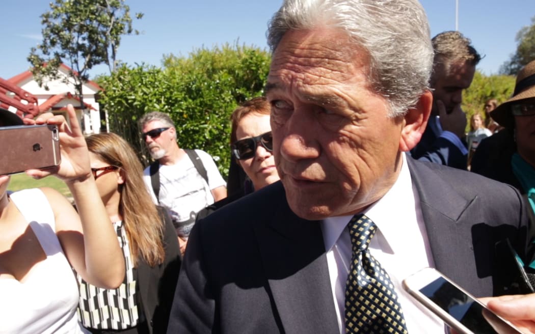 Winston Peters at Te Tii Marae in a standoff with officials.