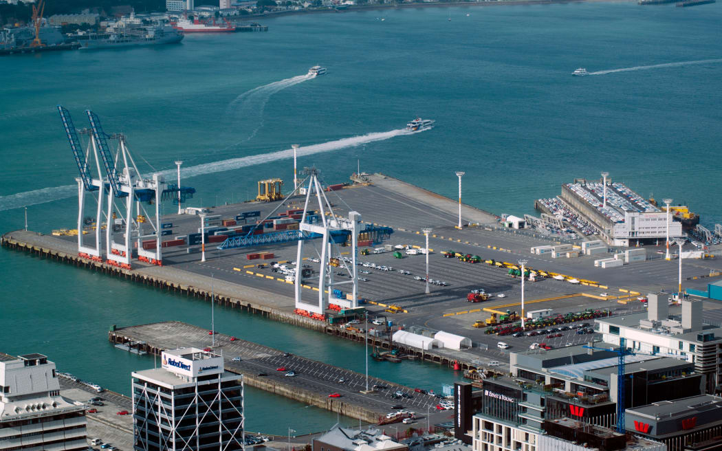 Container cranes on Bledisloe Wharf at Ports of Auckland on 8 October, 2013.