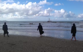 The waka Te Aurere returns to the Far North after its journey to Easter Island.