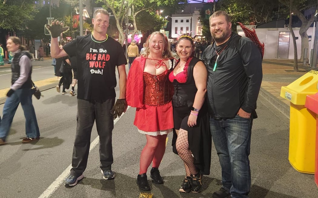 From left: Keith Pullman, Kushla Pullman, Chloe Dancey and Lee Dancey came from Wairarapa for Courtenay Carnival.
