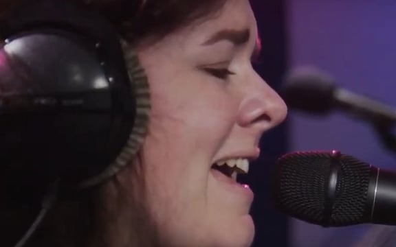 Hollie Fullbrook of Tiny Ruins performing at RNZ on 20 September 2019
