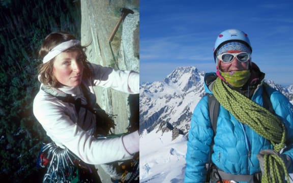 Lydia Bradey in an early photograph and on Main Divide (second photo by Michael Chapman Smith)