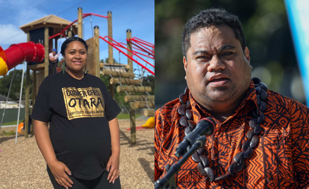 Cooper Crescent community leader Lee Naniseni, left and Ōtara-Papatoetoe Local Board chair Apulu Reece Autagavaia.