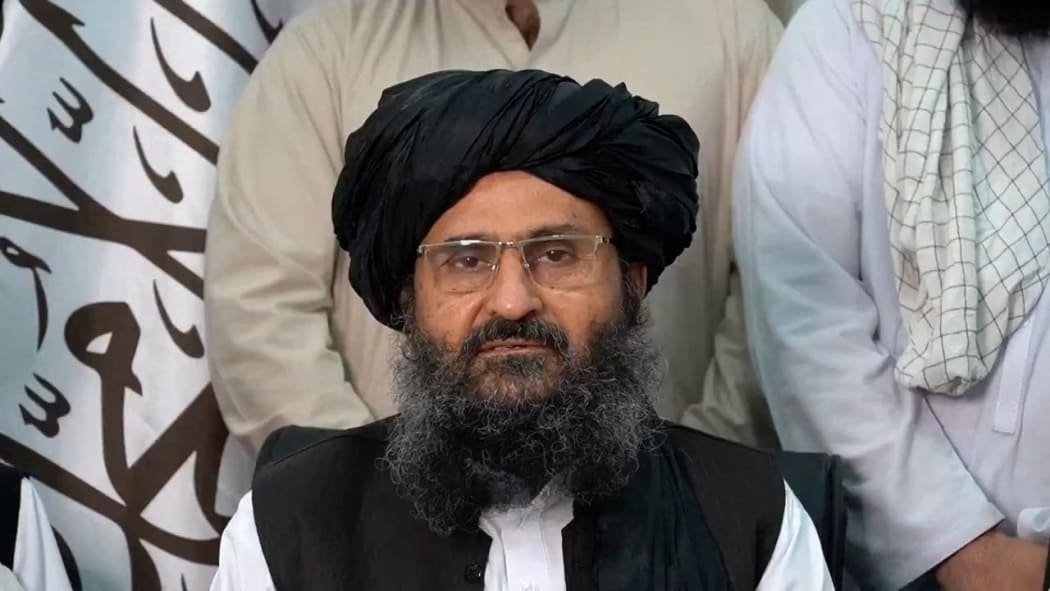 Screengrab showing Taliban leader Mullah Baradar Akhund's congratulatory message for the victories in Afghanistan in Kabul on Sunday Aug 15, 2021. Born in 1968, Mullah Abdul Ghani Baradar, also called Mullah Baradar Akhund, is the co-founder of the Taliban in Afghanistan.