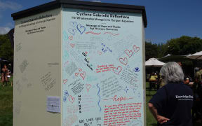 Attendees at the Cyclone Gabrielle Appreciation Day were invited to leave reflections and messages of hope and thanks.