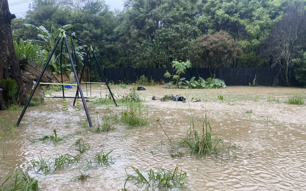 Trushar Masuria's home and yard were badly flooded.