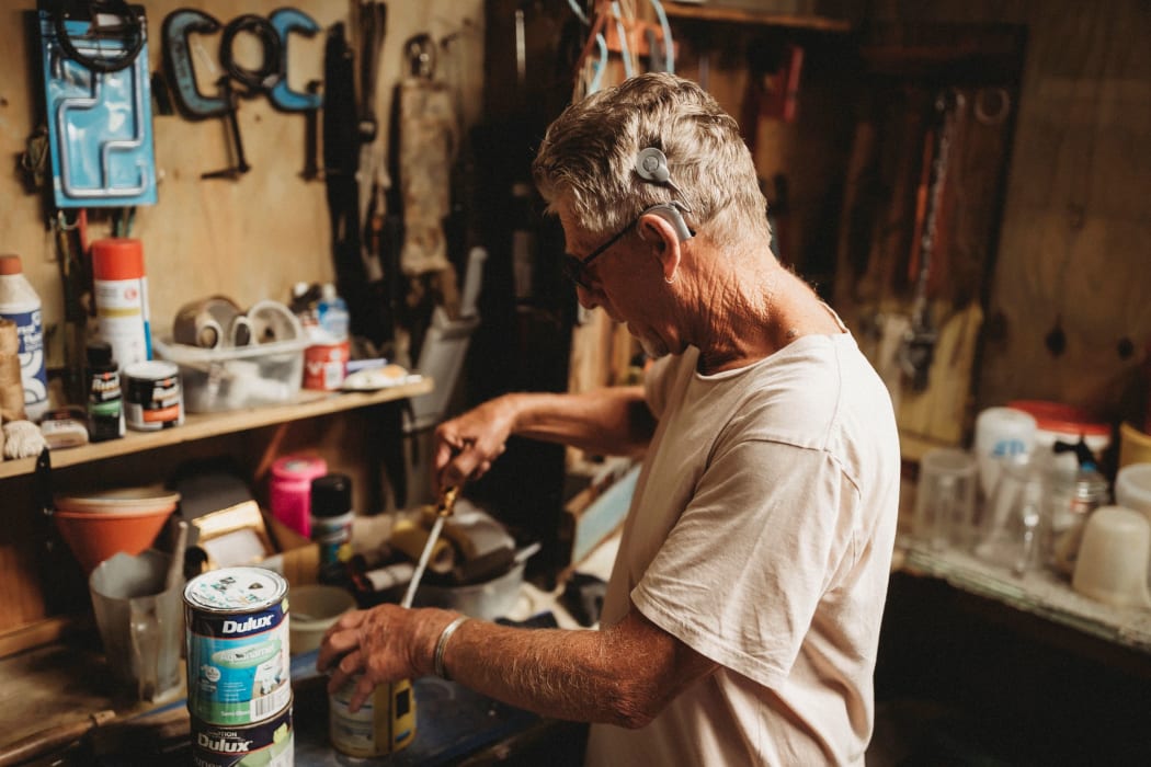 Bruce Phillips from Pātea, a cochlear implant recipient.