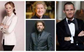 Some of the conductors featuring in the NZSO's 2022 Season. (Clockwise, from top left: Gemma New, James Judd, Alexander Shelley, Asher Fisch)