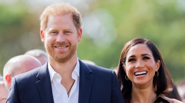 14 September 2023, North Rhine-Westphalia, Duesseldorf: Prince Harry, Duke of Sussex, and his wife Meghan, Duchess of Sussex, attend a meeting with NATO representatives on the sidelines of the 6th Invictus Games at Merkur Spiel Arena.