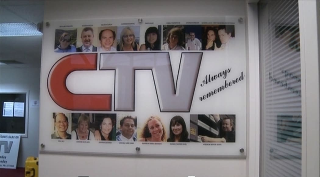Picture of memorial to those who died in CTV's former building in 2011