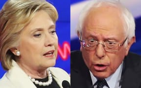 United States democratic presidential contenders Hillary Clinton and Bernie Sanders