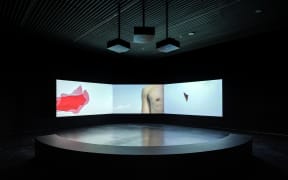 Installation view in Trần Lương, Tầm Tã – Soaked in the long rain, Jameel Art Centre, Dubai, 2024.