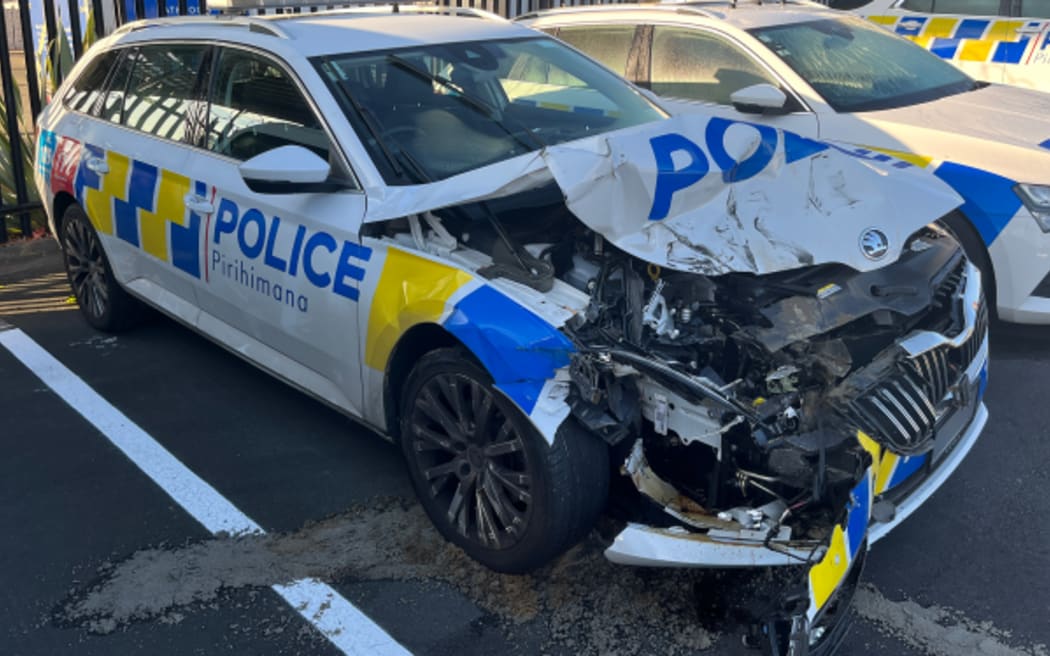 A man is facing serious charges after allegedly ramming a police car with a stolen vehicle in Auckland overnight Tuesday.