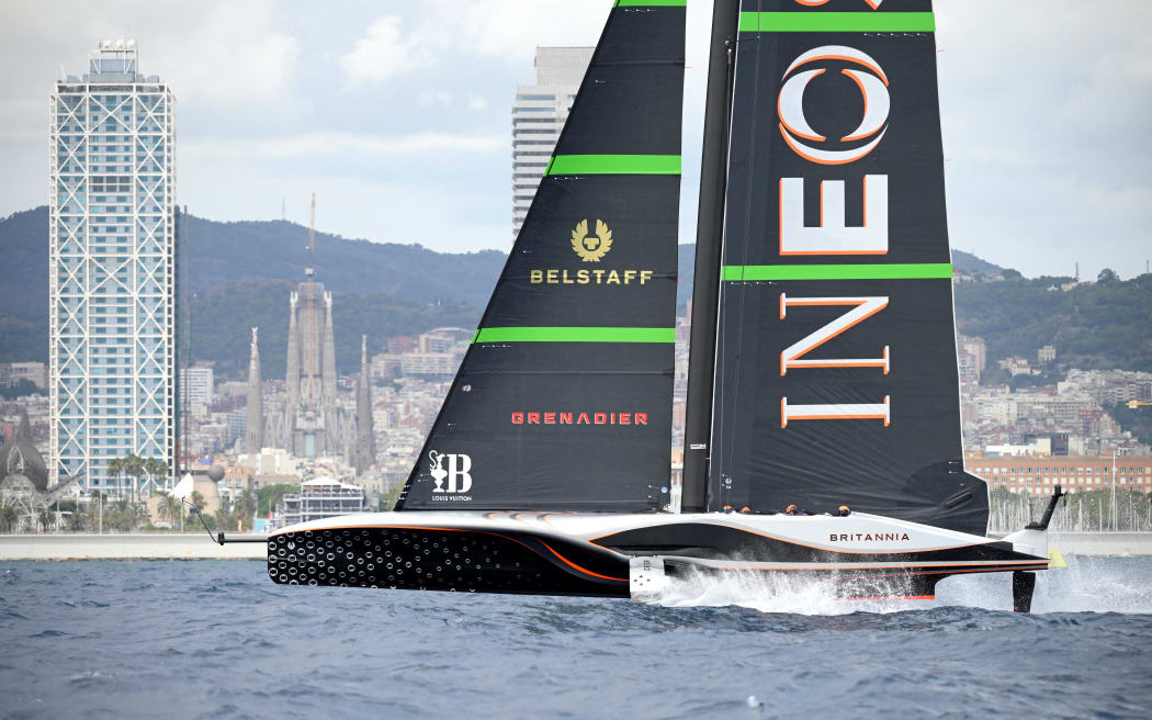 Britain's Ineos Britannia competes during the 37th America's Cup-Luis Vuitton series off the coast of Barcelona.