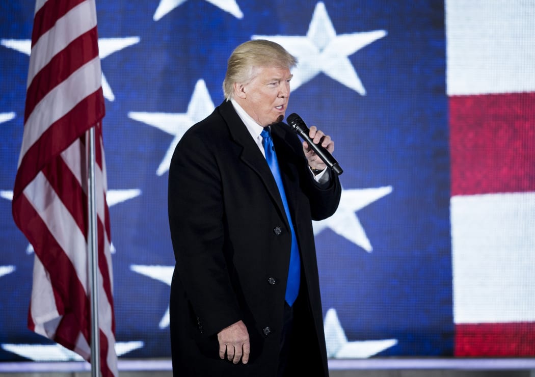 US President-elect Donald Trump speaks during a welcome celebration and concert at the Lincoln Memorial in Washington, DC, on January 19, 2017.