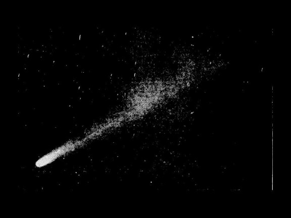 Halley's Comet as photographed on May 4, 1910. (Evening Post, 01 February 1941). Alexander Turnbull Library, Wellington, New Zealand. http://natlib.govt.nz/records/20083475