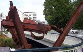 A piece from one of New York's twin towers in Christchurch.