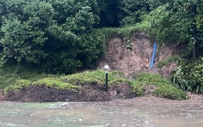 Supplied images showing first visible slips on Mt Maunganui