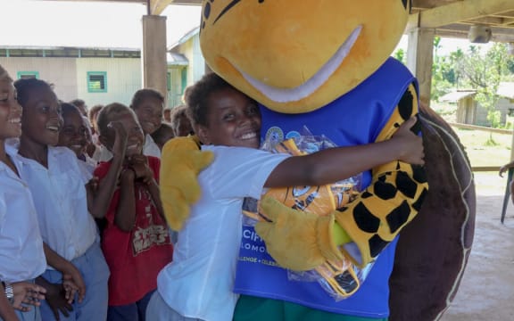 The Solomon Islands 2023 Pacific Games mascot Solo on tour around the country