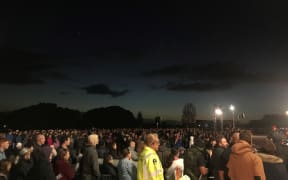 The sun rises during the dawn service in Auckland.
