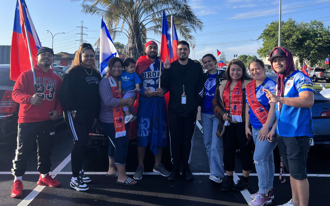 Toa Samoa supporters at Otara town centre