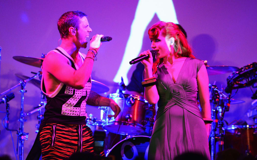 Ana Matronic and Jake Shears of the band Scissor Sisters perform in New York in 2012.