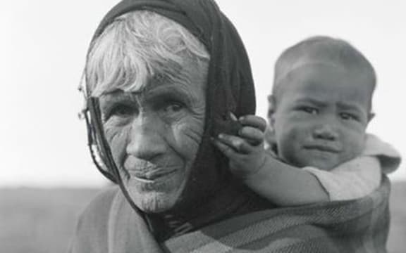 Maori woman and child